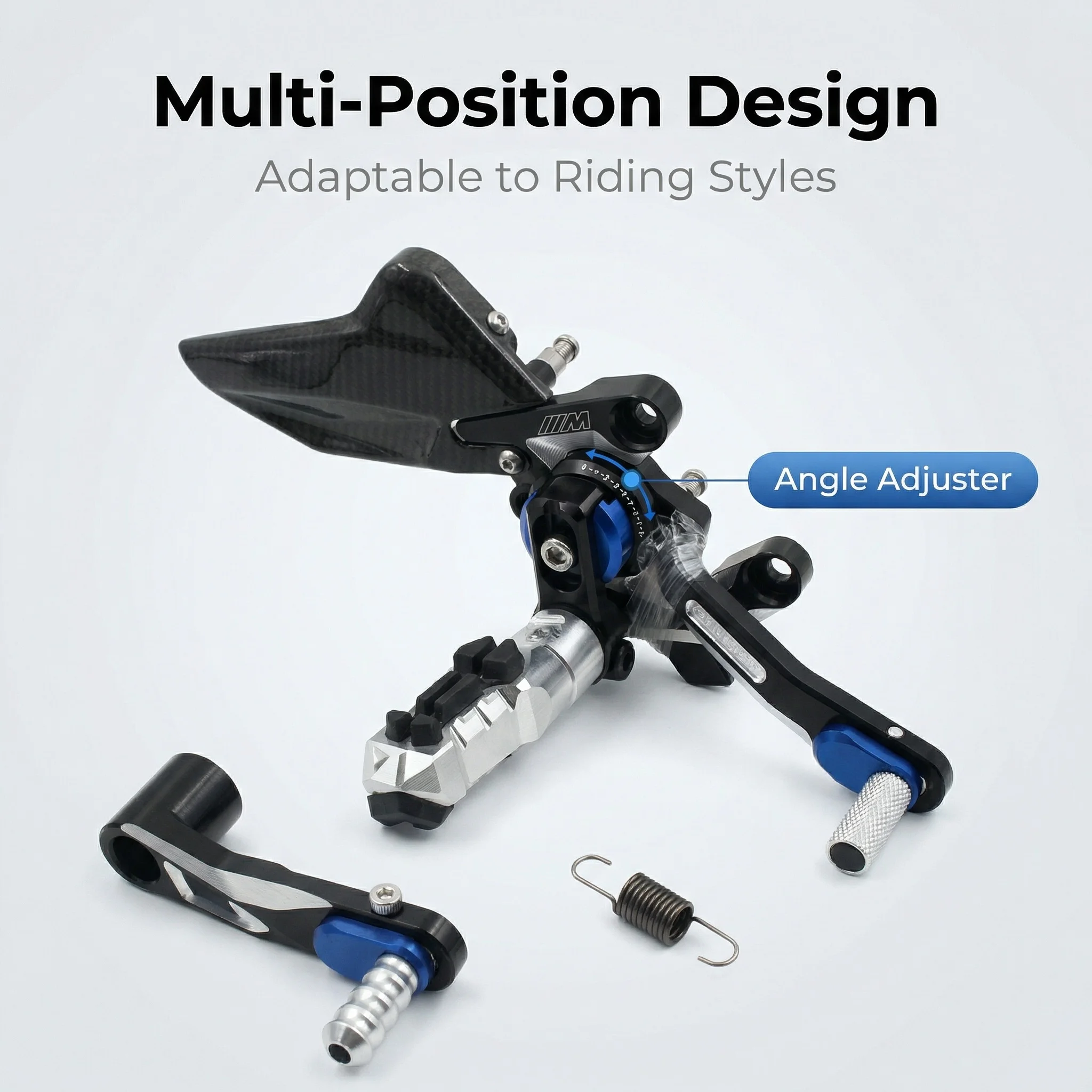 For BMW S1000XR S 1000 XR S1000 XR 2020-2025 Footpeg Rear Set Foot Pegs Pedal Footrest Heel Wing Adjuster Rearset M1000XR 23-25