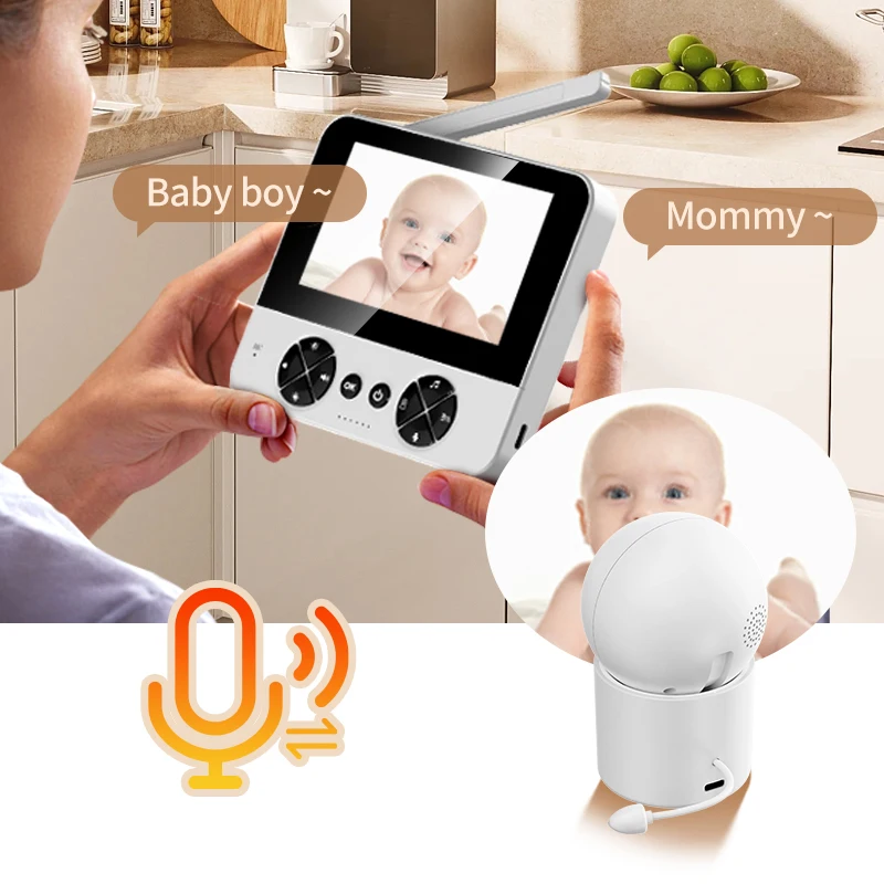 Imagem -05 - Baby Monitor Vídeo sem Fio com Visão Noturna Câmera de Segurança Áudio 2-way Vídeo 2-way Invertendo Detecção de Temperatura 2.4g 4.3