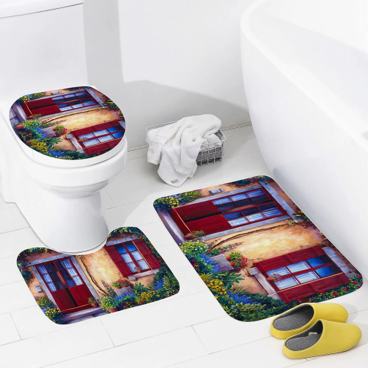 Home bathroom floor mats Bath Foot mat Animal oil paint style modern bathroom accessorie rug Toilet mat Bathtub anti-slip carpet