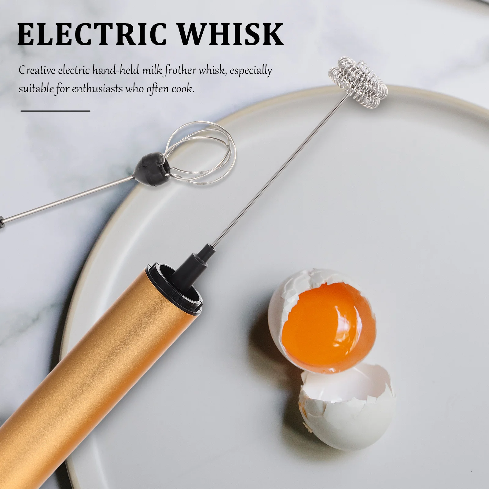 

1 комплект, электрический вспениватель молока, ручной миксер для кофе из нержавеющей стали, USB перезаряжаемый портативный кухонный венчик, блендер для яичного крема