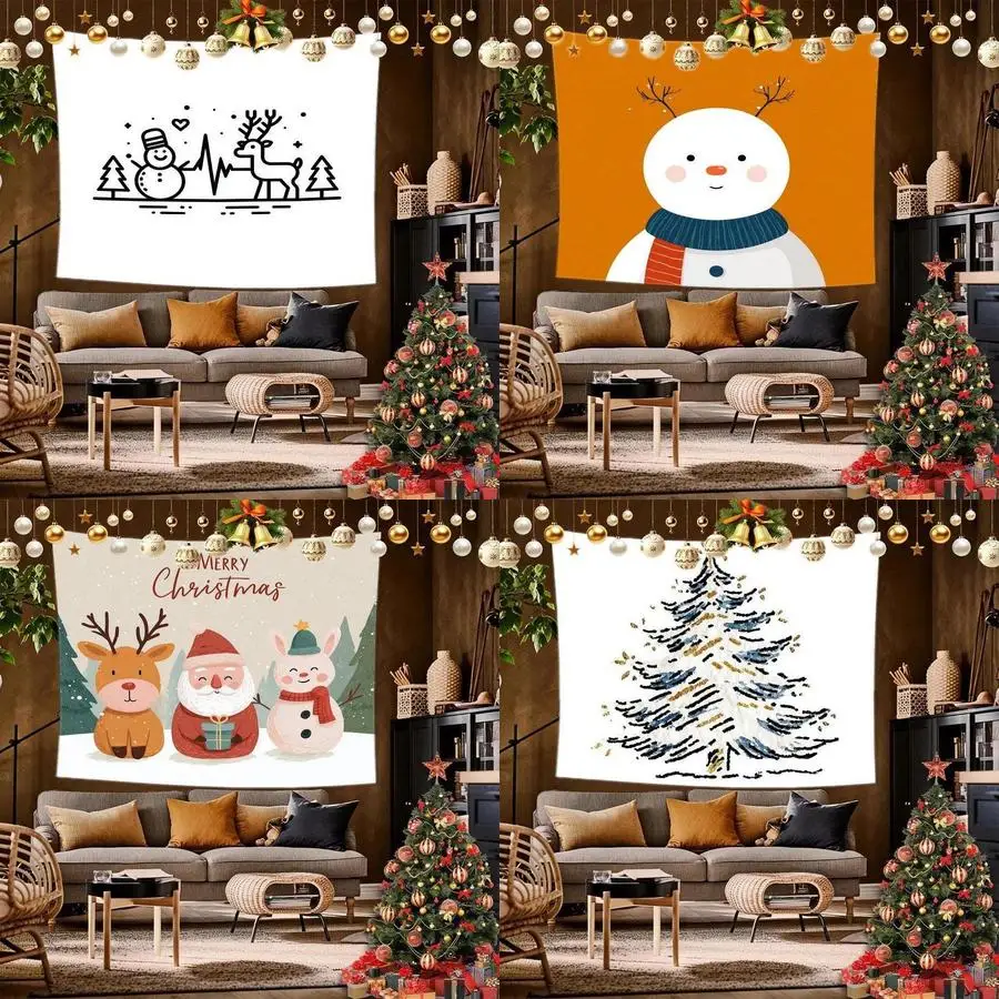 Christmas Pine Tapestry Background Cloth Hanging Bedside Decorative Wall Rental Dormitory Tapestry