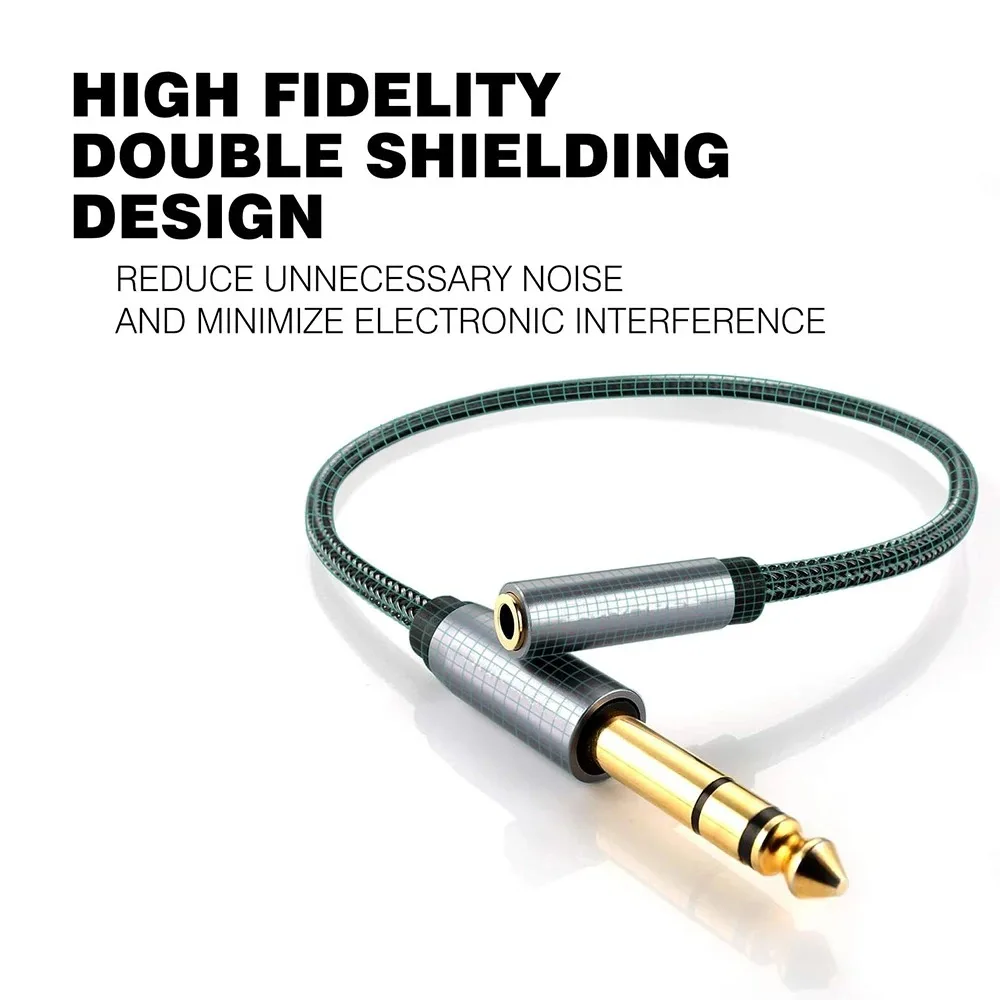 1/4 إلى 1/8 سماعة كابل TRS Aux الحبل 6.35 مللي متر ذكر إلى 3.5 مللي متر أنثى مقبس استريو محول الصوت ل مكبر للصوت الغيتار المسرح المنزلي