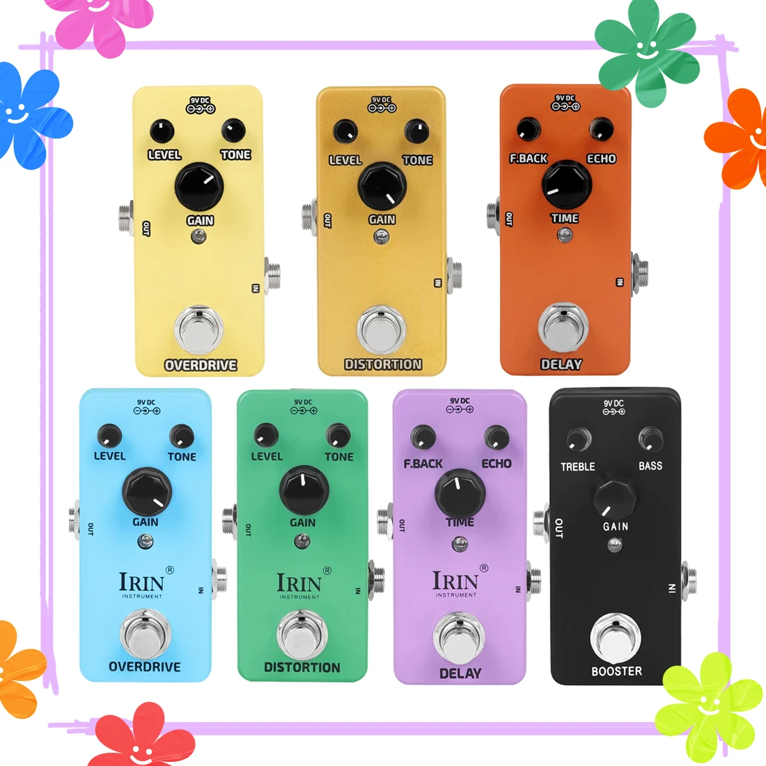 

IRIN Electric Guitarra Effect Pedal Pure Booster Delay Distortion Overdrive Effect True Bypass Pedal 9V Guitar Accessories