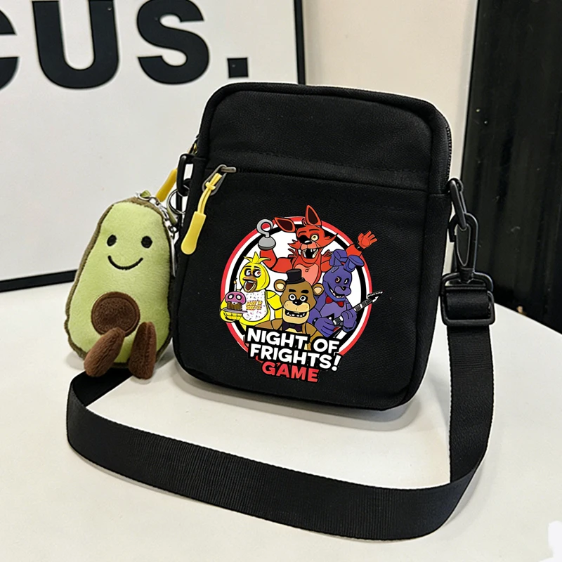 

Сумки через плечо Five Nights At Freddy's, холщовые сумки-мессенджеры FNAF, квадратные сумки с мультяшным принтом, чехлы для телефонов для мальчиков, подарок