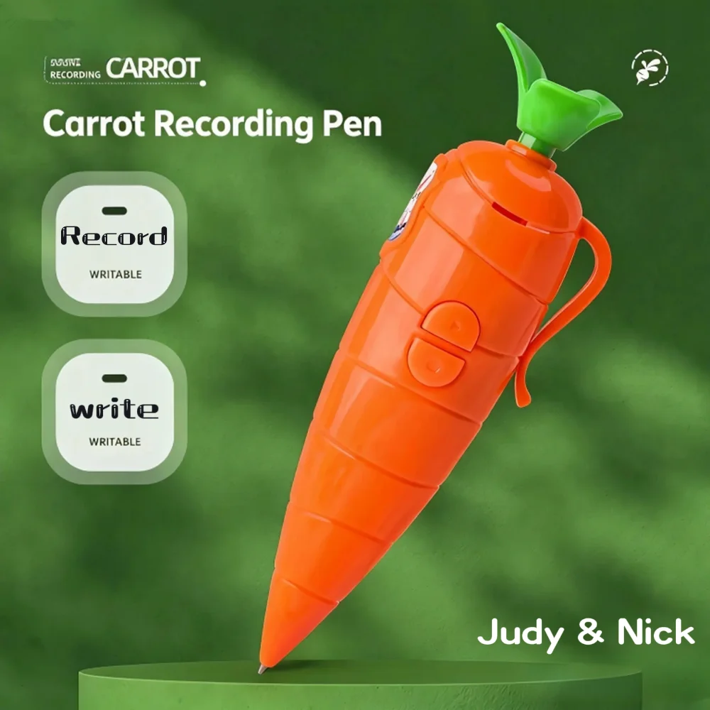 

Zootopia Graffiti Voice Recorder Pen Real Sound Recording Carrot Shape Cute Cartoon Student Gift Novelty Sound Toy