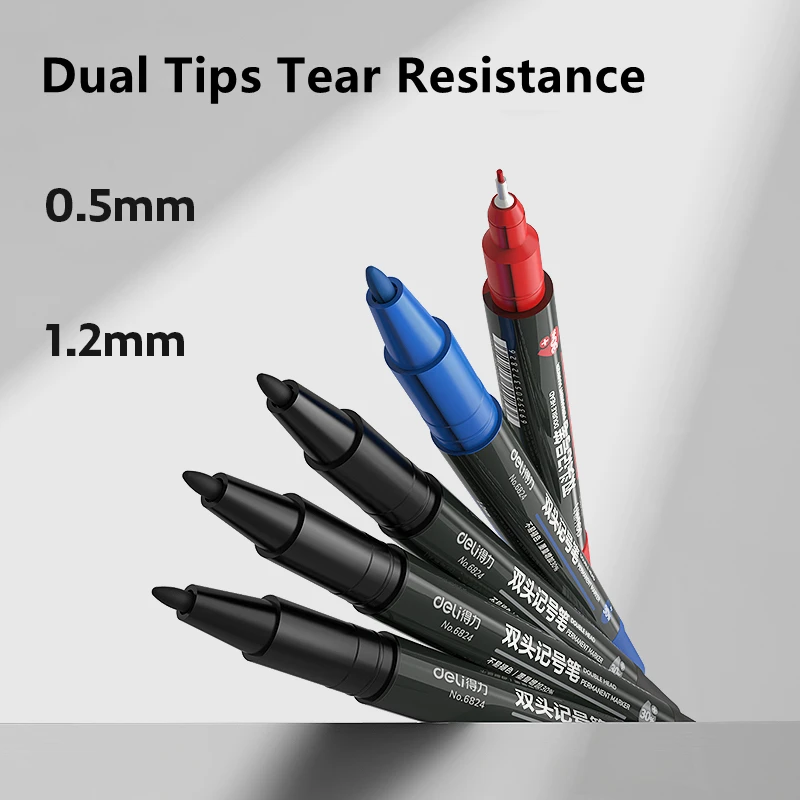 ديلي المزدوج تلميح قلم تحديد 3 قطعة/المجموعة مقاوم للماء علامات دائمة أسود أزرق أحمر الحبر مستودع الاستخدام المنزلي