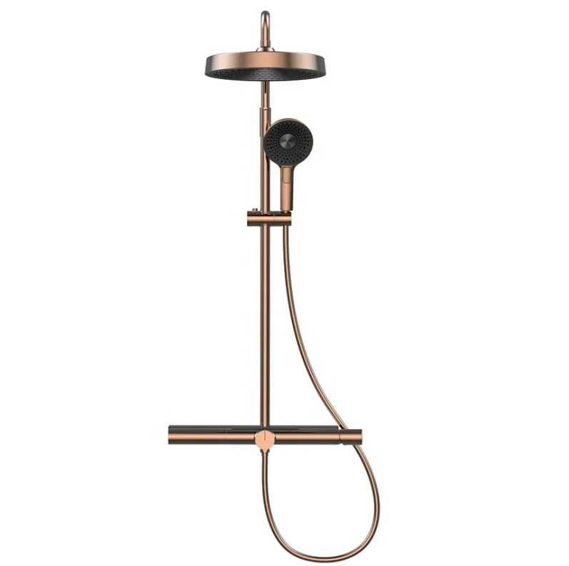 Full Copper Rose Gold Shower Bathtub Simple Shower Set Home/hotel Polish Gold Shower Set