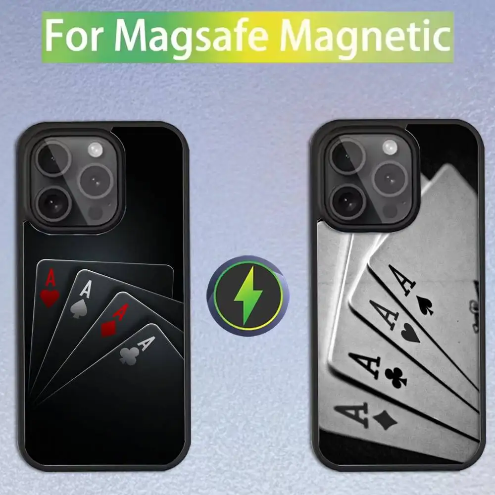 

Poker Card Playing Cards Phone Case For iPhone 16,15,14,13,12,11,Pro,Max,Plus,Mini,SE Magsafe Magnetic Wireless Charging