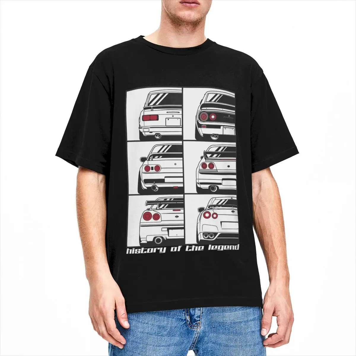 JDM GTR Skyline History Merch T-Shirts Men Women Japan Car Gt-r R34 Vintage Pure Cotton Graphic Printed Tee Shirts