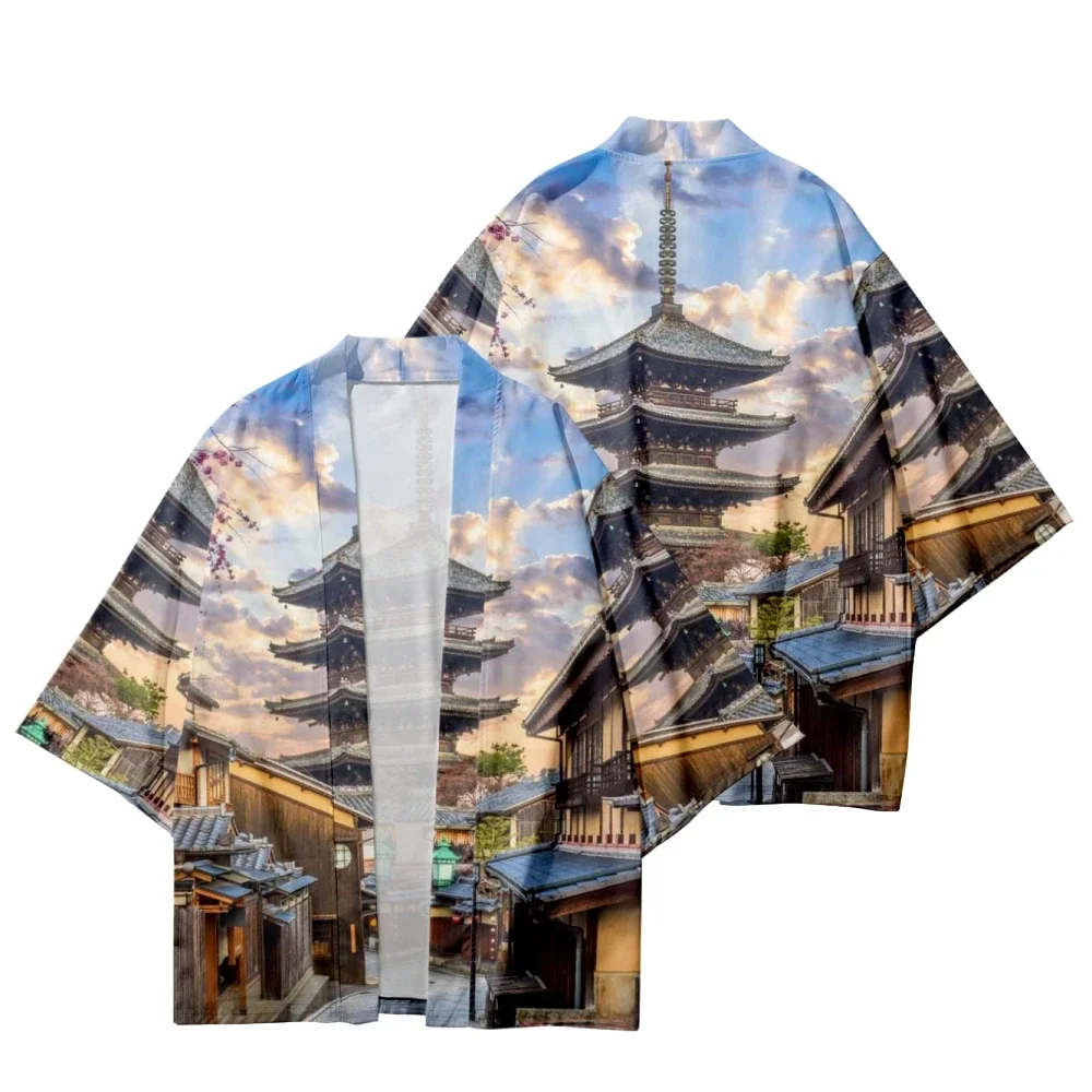 

Men's Japanese Kimono Women Building Bathrobe Samurai Traditional Pattern Casual Loose Jacket Kimono Cardigan Fashion Clothing