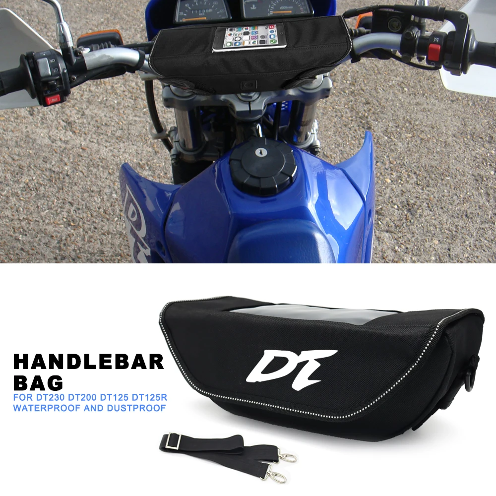 

Motorcycle Handlebar bag waterproof handlebar travel navigation bag For YAMAHA DT230 DT200 DT125 DT125R