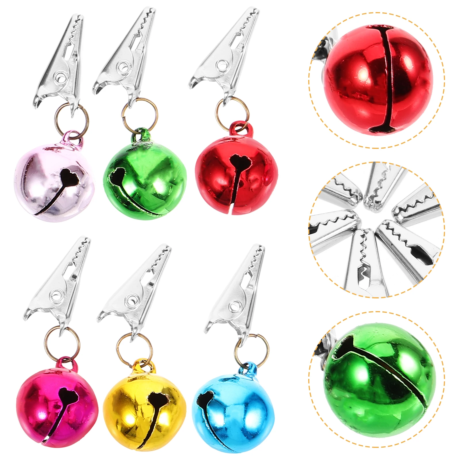 

24 Pcs Christmas Beard Clips Bell Ball Decorations Beard Ornaments Gifts Tree Jewelry Mens Party Accessories Christmas