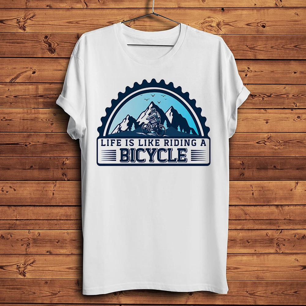 Vintage mountain bike rider bicycle Funny bikepacking TShirt Men Short sleeve Casual T Shirt Streetwear Unisex Tee Breathable