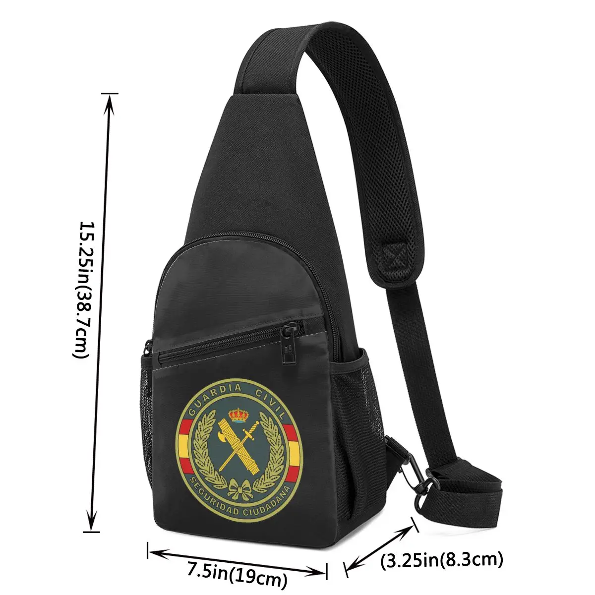 Emblem Of The Spanish Civil Guard Chest Bag Men Sling Crossbody Backpack Chest Bag Traveling Hiking Daypack Shoulder Bag