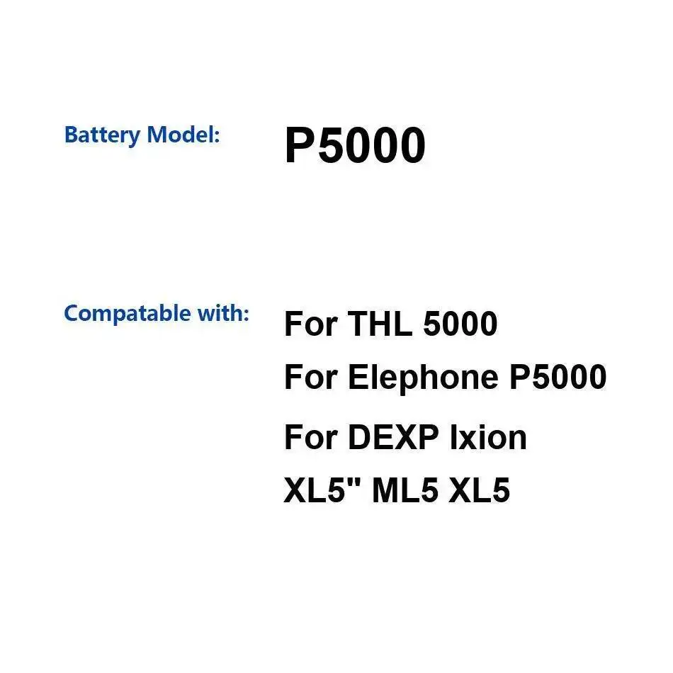 5000 мАч для Elephone P5000 Thl 5000 Dexp Ixion XL5 