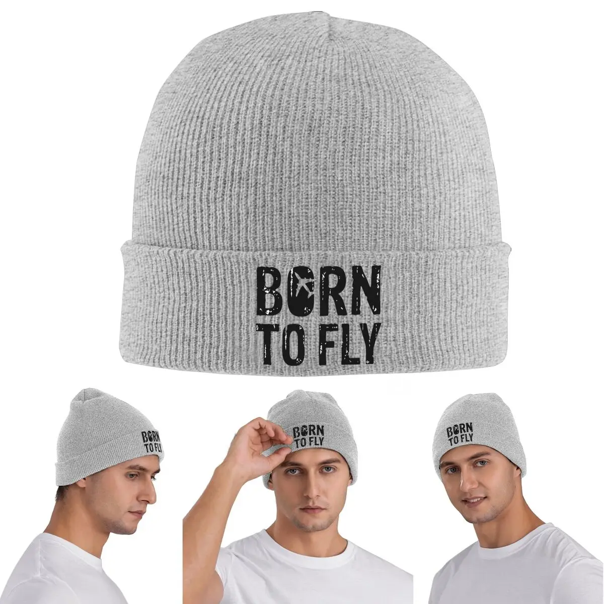 

Born To Fly Flight Pilot Aviator Теплая вязаная шапка Зимняя вязаная шапка Skullies Шапочки Хип-хоп Шапки для унисекс