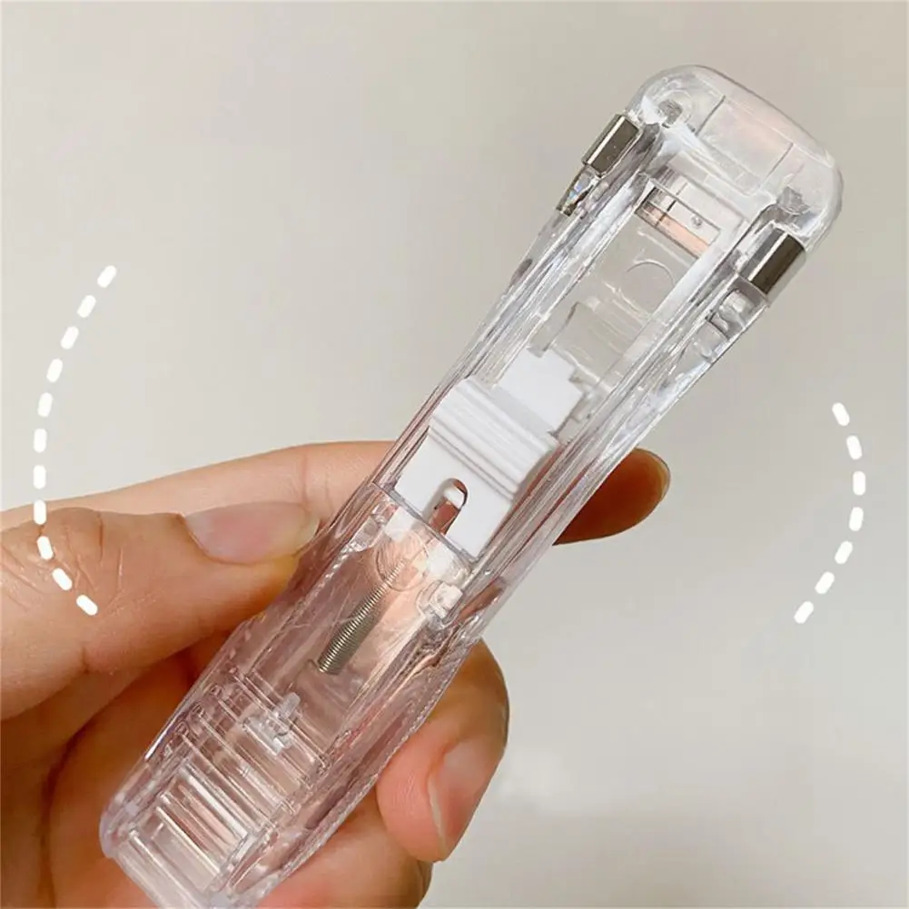 Convenient Portable Plastic Clip Push Clipper Latest Stapler for Office