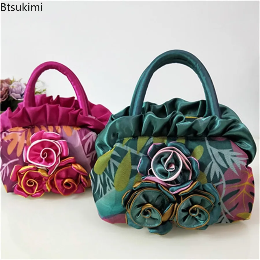 New Women's Handbags Fashion Lace Spliced Zipper Handbag Mom Bags Large Capacity Mobile Phone Change Purses Casual Storage Bags