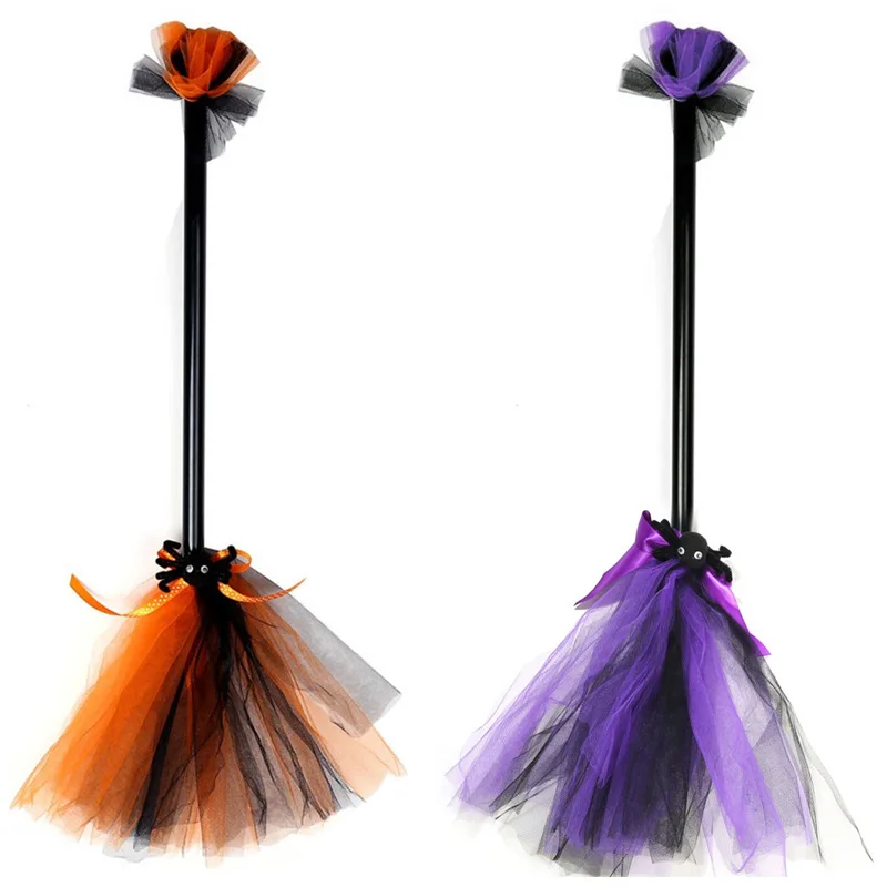 Halloween Cosplay Costume Accessories Witch Broomstick Quidditch Flying Prop Party Decoration for Women Girls 60cm
