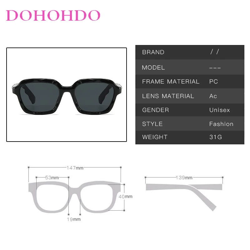 Vintage Square Unique Wave Shape Sunglasses Women Men Fashion Small Frame Design Outdoor Travel Beach Party Sun Glasses UV400