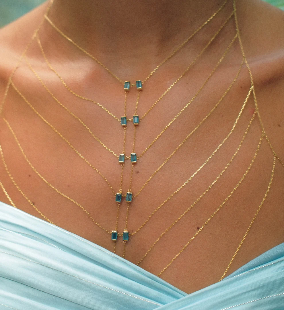 

2025 New fashion Selling Sexy Women Tassel Chain Adjusted Chain Body Chain Sparking Jewelry Gold Color Female Necklace