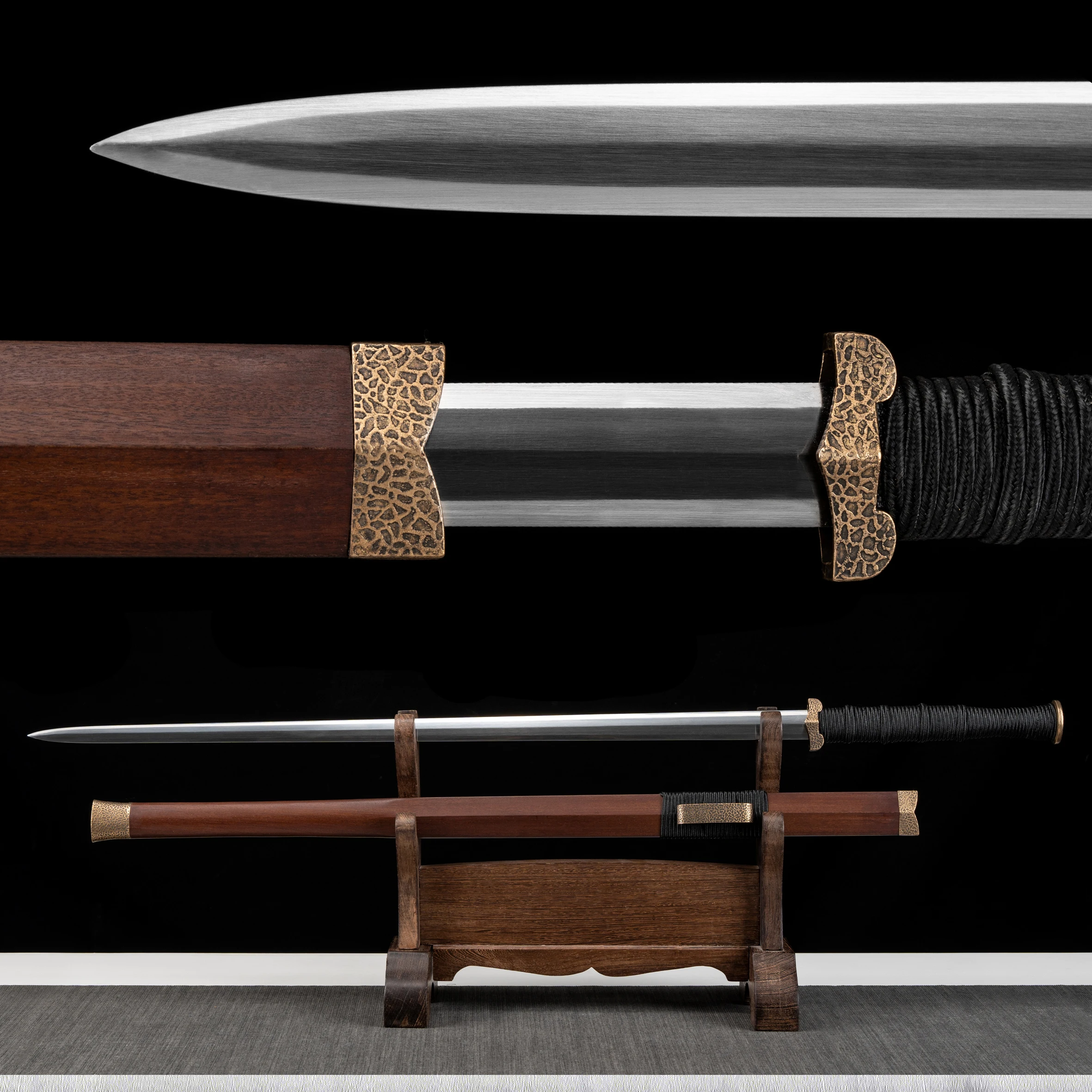 103cm Chinese cosplay copper-wrapped sword manganese steel blade real sword katana ninja martial arts knight martial not sharp