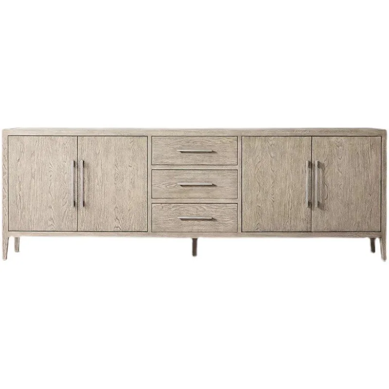 

American rural retro dining side cabinet entry, entrance cabinet, solid wood side cabinet, all solid wood decorative cabinet