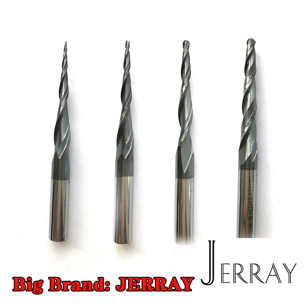 

Big brands 8mm HRC55 Tungsten solid carbide Coated Tapered Ball Nose End Mills cone endmills taper router bits