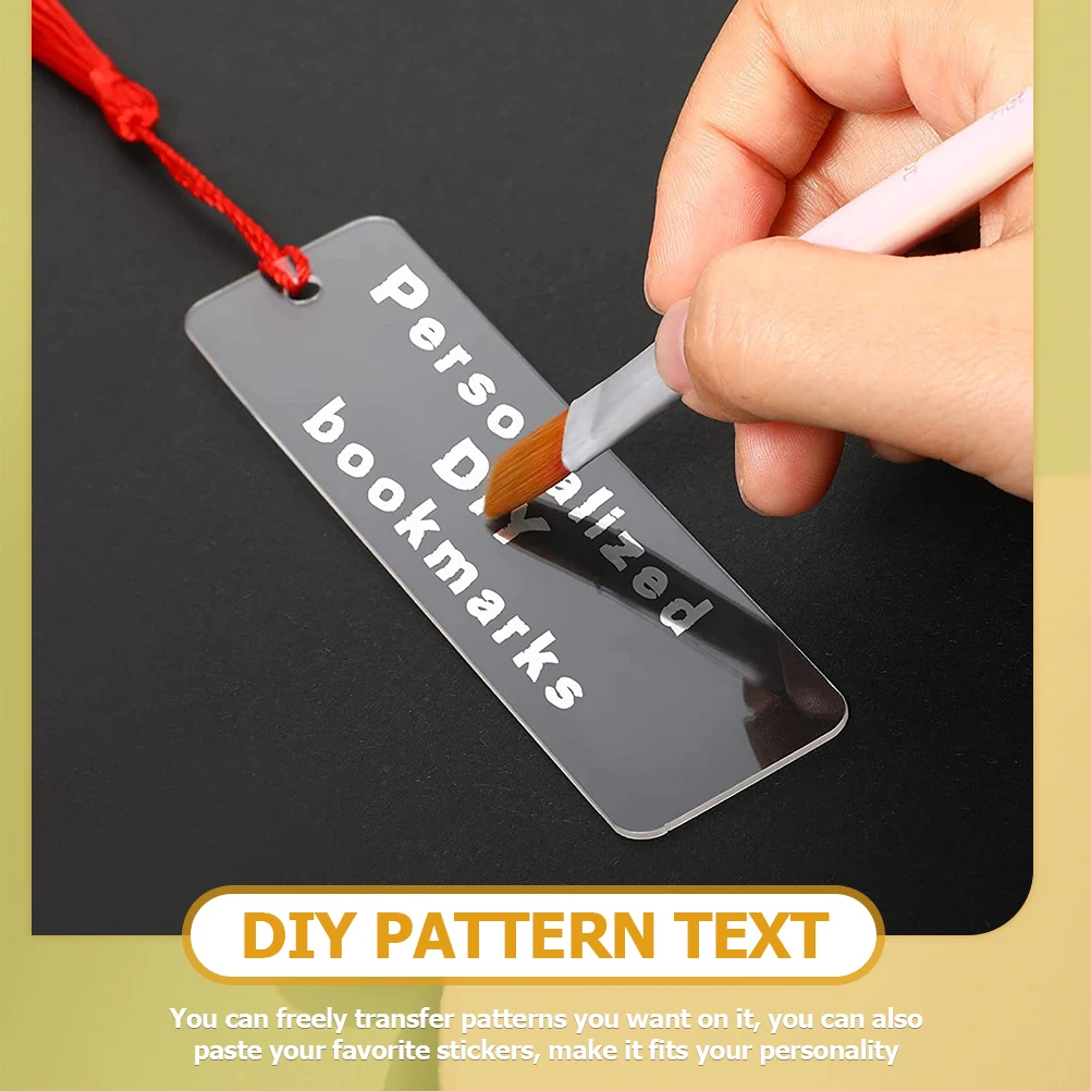 

15 Pcs Acrylic Bookmarks Tassel Decoration Blank Sublimation Heat Transfer Blanks for Kids Students End of Year Gifts