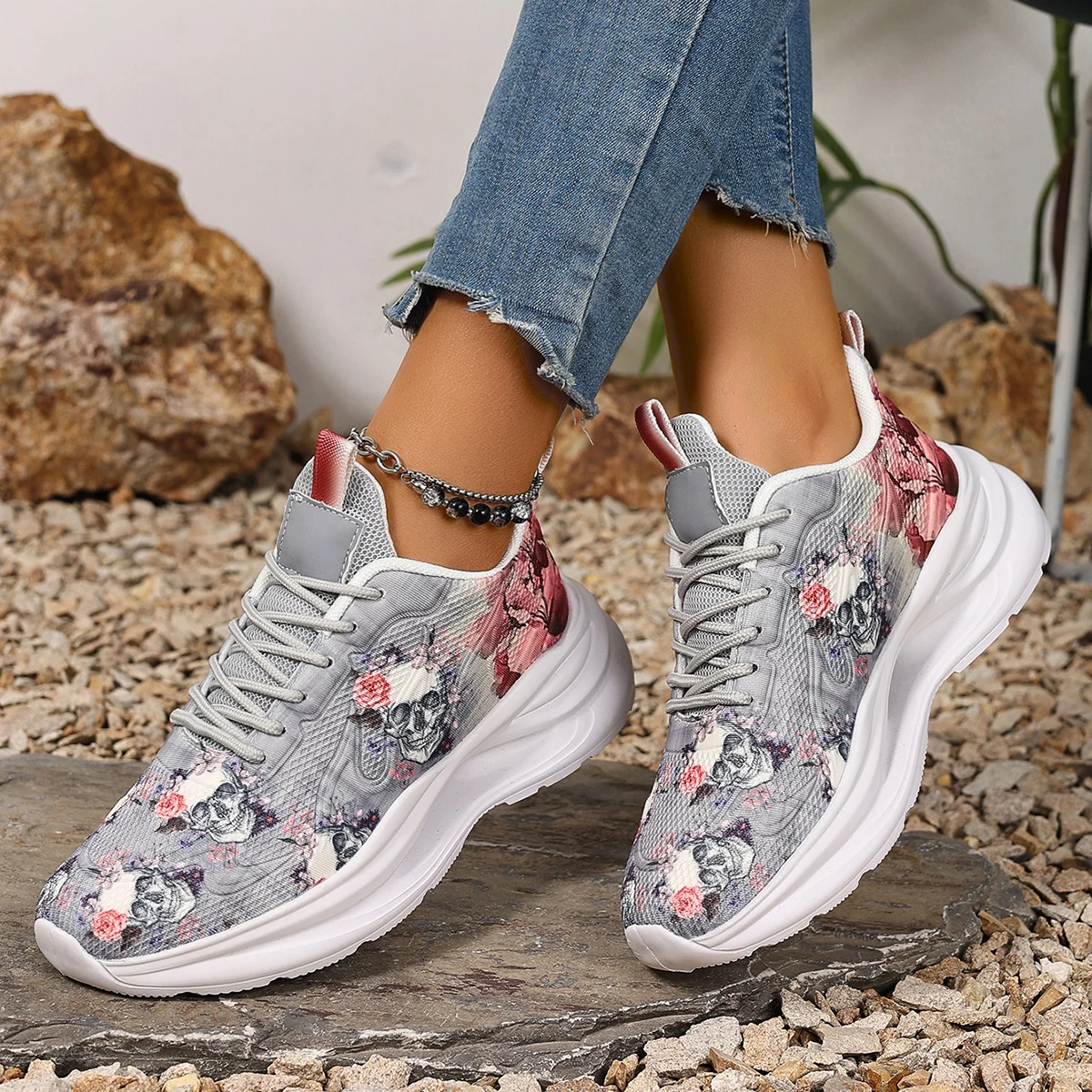 Women's shoes, women's sports shoes 2025 Women's shoes Breathable Halloween dad shoes Women's casual and versatile sports shoe