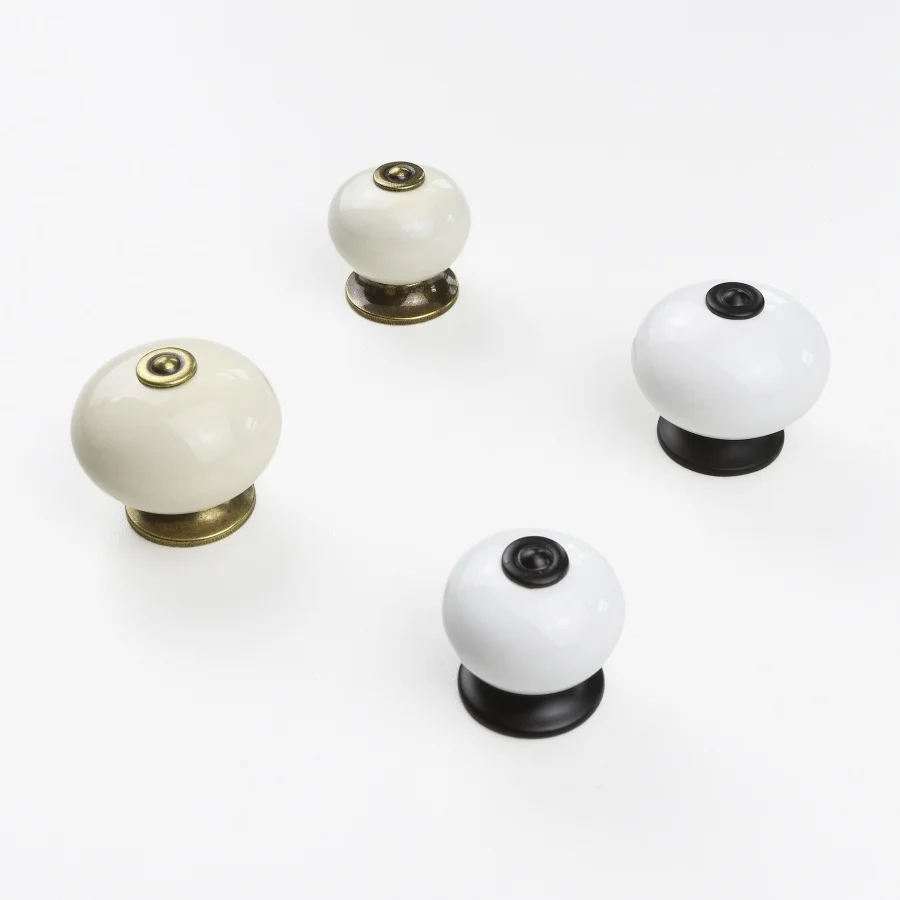 

Retro Ceramic Handles Round Drawer Handles Single-hole Wardrobe Handles Kitchen Cabinet Knobs European Furniture Hardware Knobs