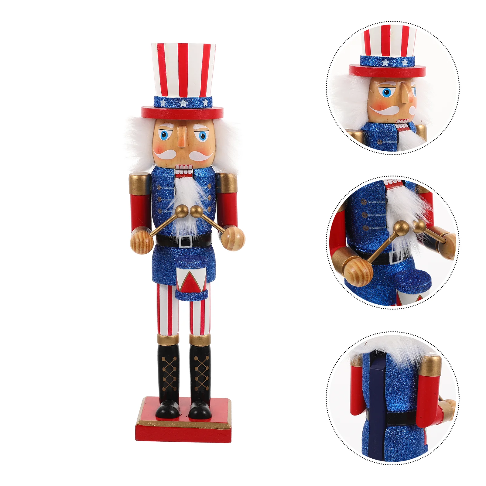 American Nutcracker Soldier Figures Adorable Home Decor Independence Day Adorn 4th of July Walnut Patriotic