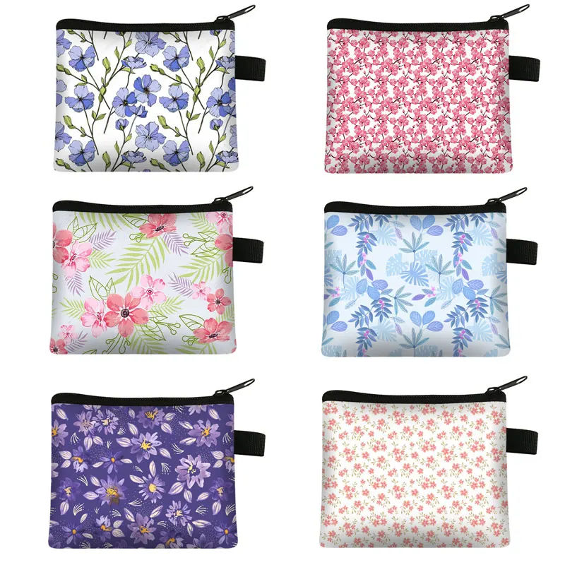 

Colorful Flower Woman Mini Square Bag Fashion Coin Purse Girls Bus Card Lipstick Gift Travel Organizer Bags