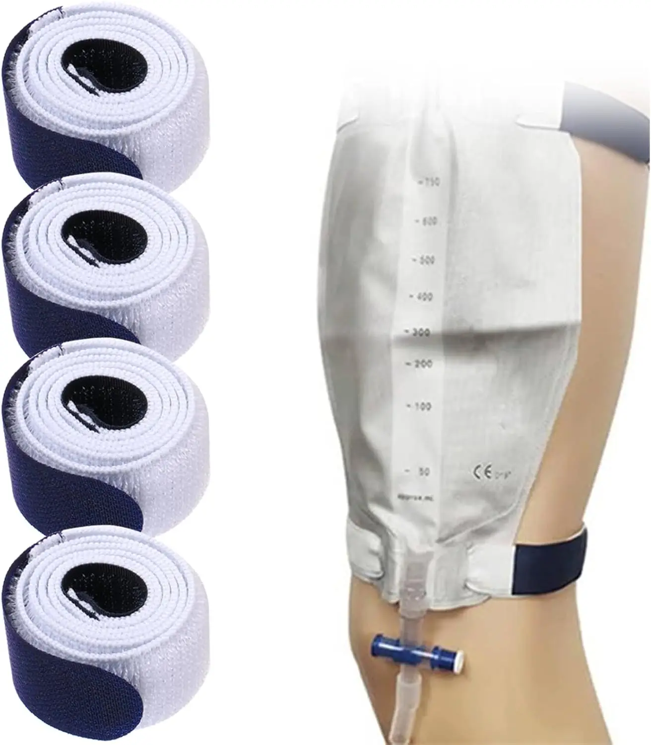 Urine bag fixation strap, drainage fixation strap, urinary catheter fixation device, elastic external urine bag fixation strap