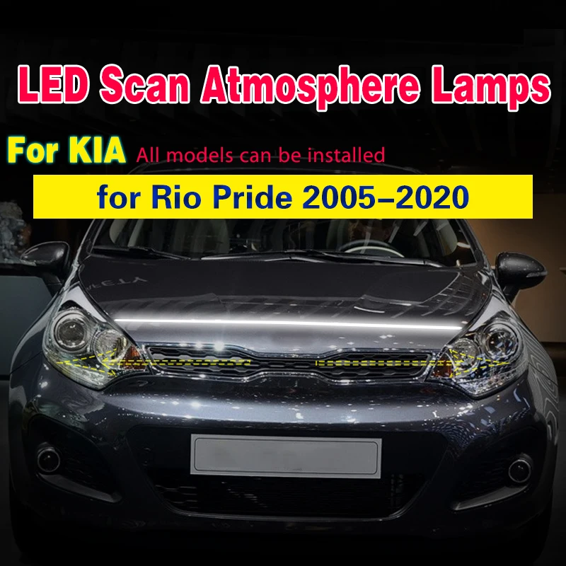 

Car Flashing 1PCS For KIA RIO Pride 2005-2022 Car Daytime Running Light Front Fog light Waterproof Lamp LED DRL With Start Scan