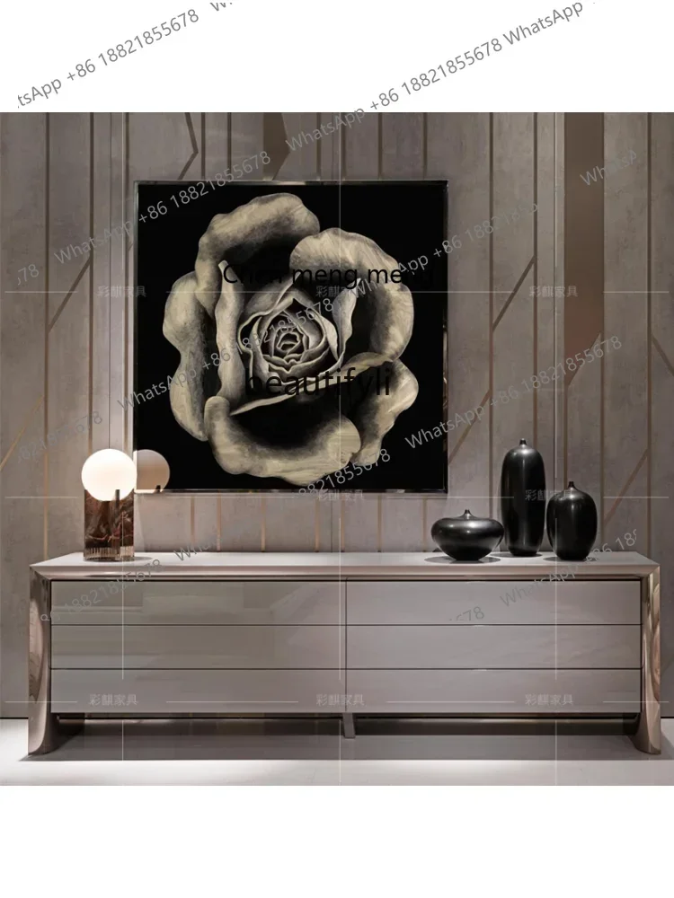 

cn8350 LHY yj Italian Light Luxury TV Cabinet High-End Elegant Stainless Steel Modern Living Room Storage Bed Tail Side Cabinet