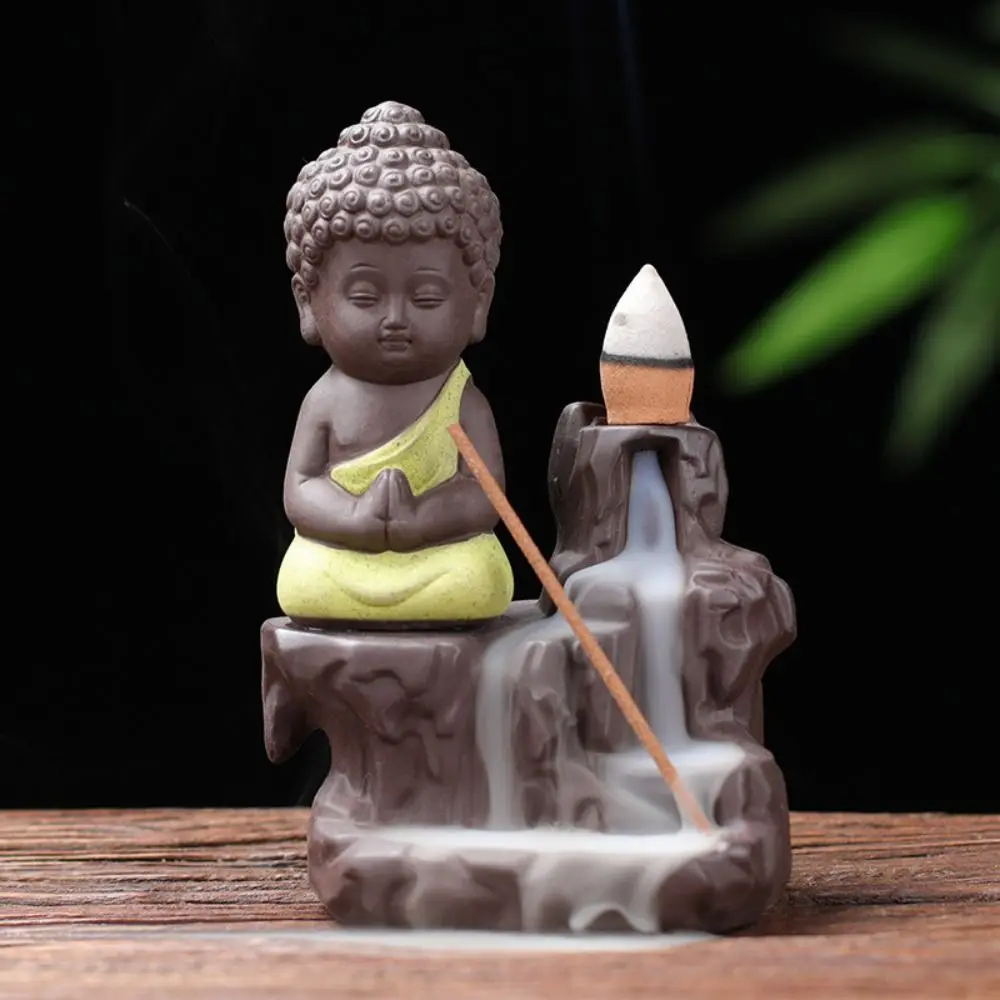 Without Incense Buddha Backflow Incense Holder Zen-like Handmade Tathagata Aroma Diffuser Ceramic Backflow Buddha Incense Tray