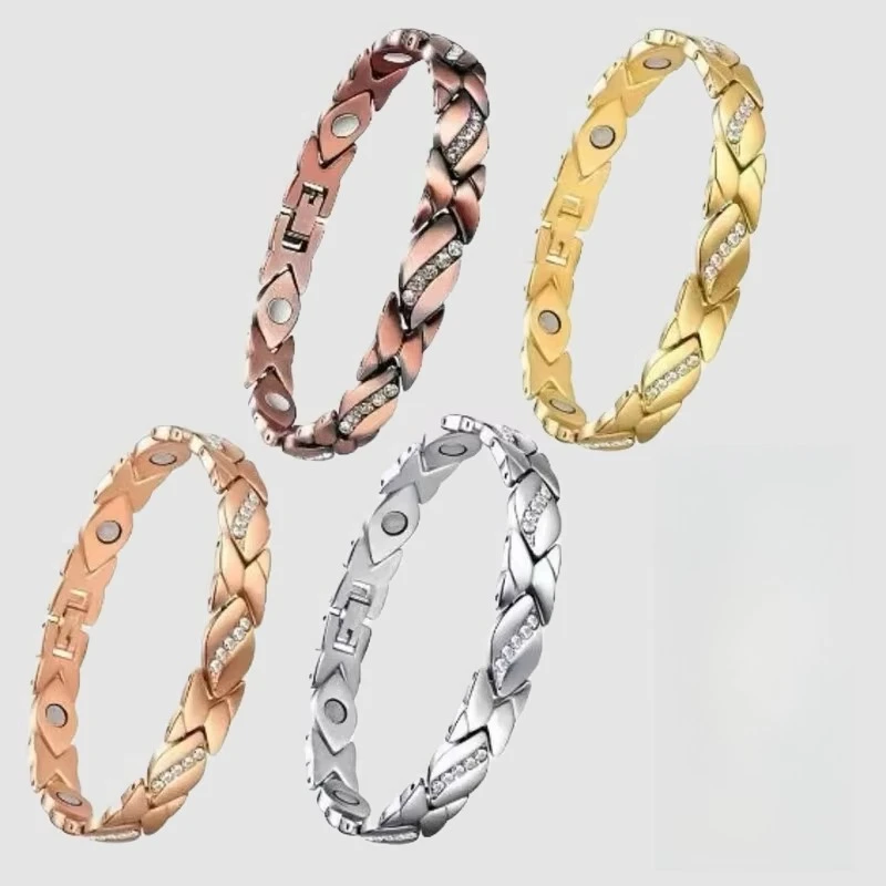 Adjustable Diamond Studded Magnetic Bracelet in Cross-border Popular Accessories of Antique Red Couple Jewelry