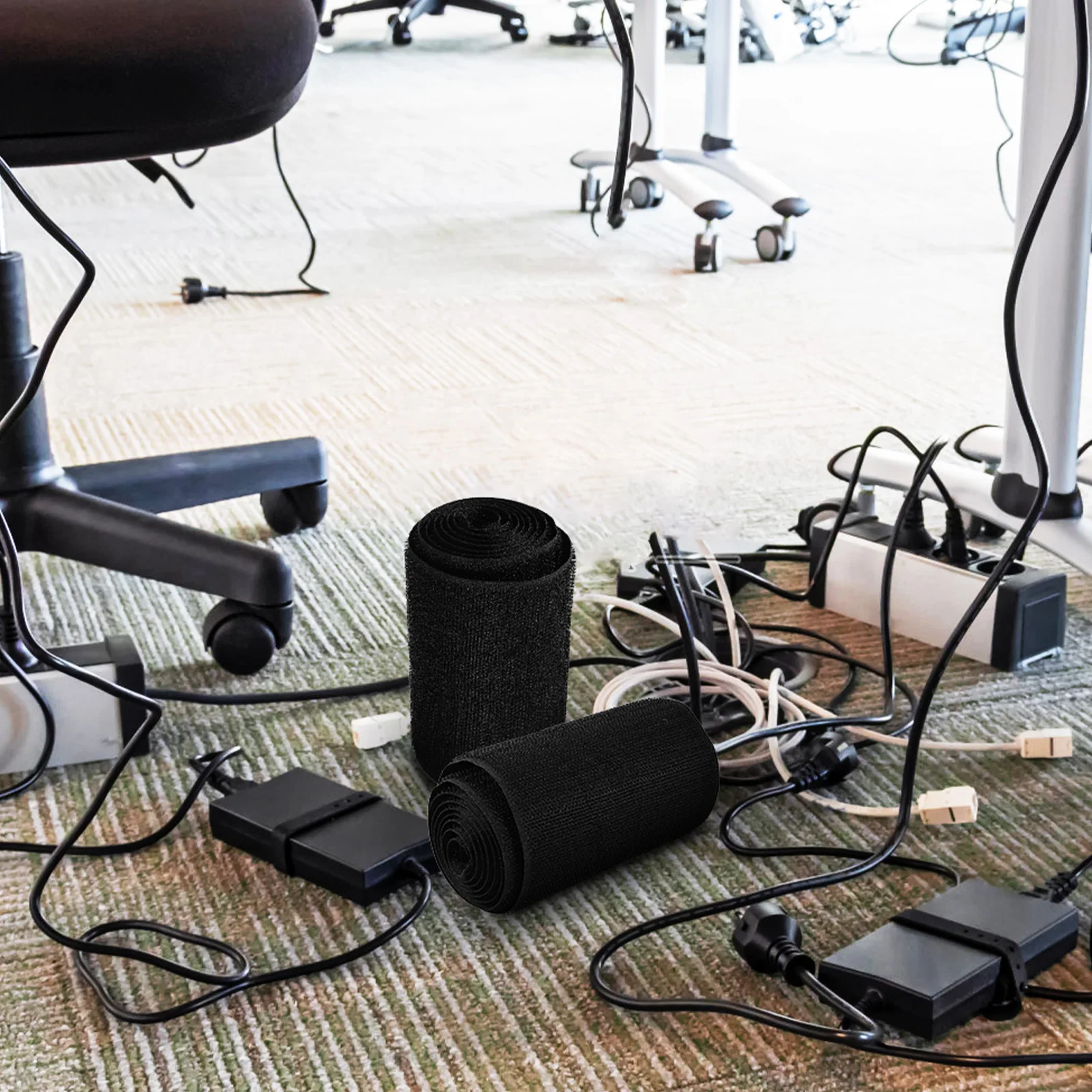 

2Pcs Tape Floor Cord Cover Carpet Cable Protector Cable Organizer Power Cord Concealer for Home Office Wire Management