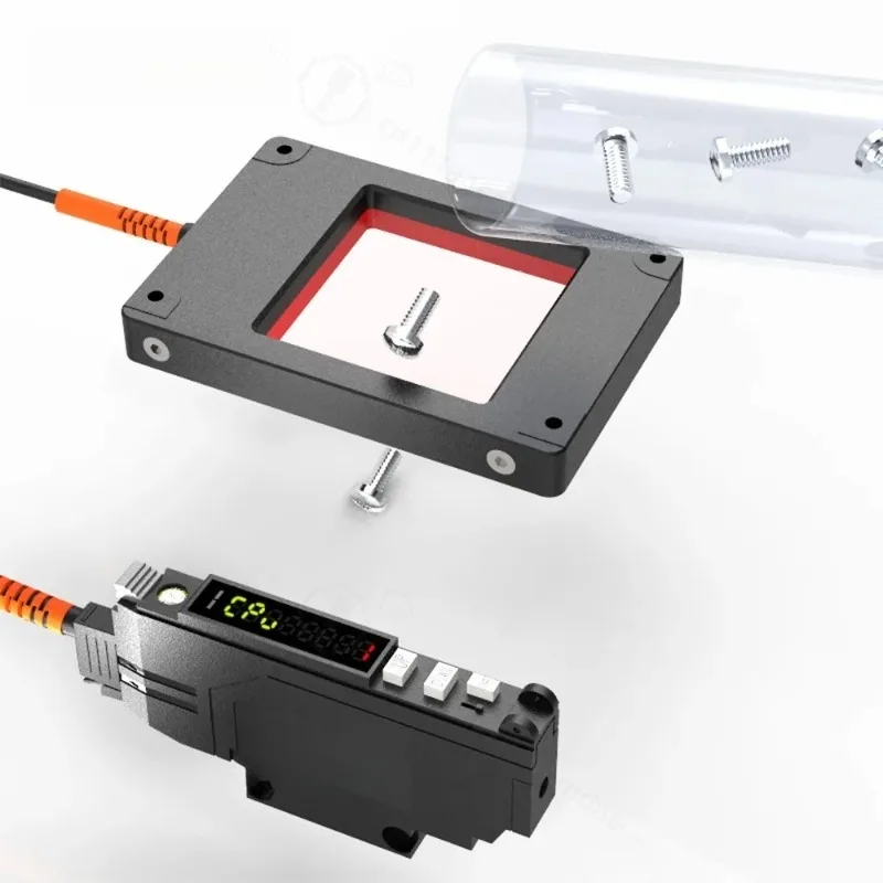 GTRIC Fiber Optic Sensor Window Type 12-24V DC 20*20mm 50*50mm 120*120mm Optical Photoelectric Switch for Blanking Detection