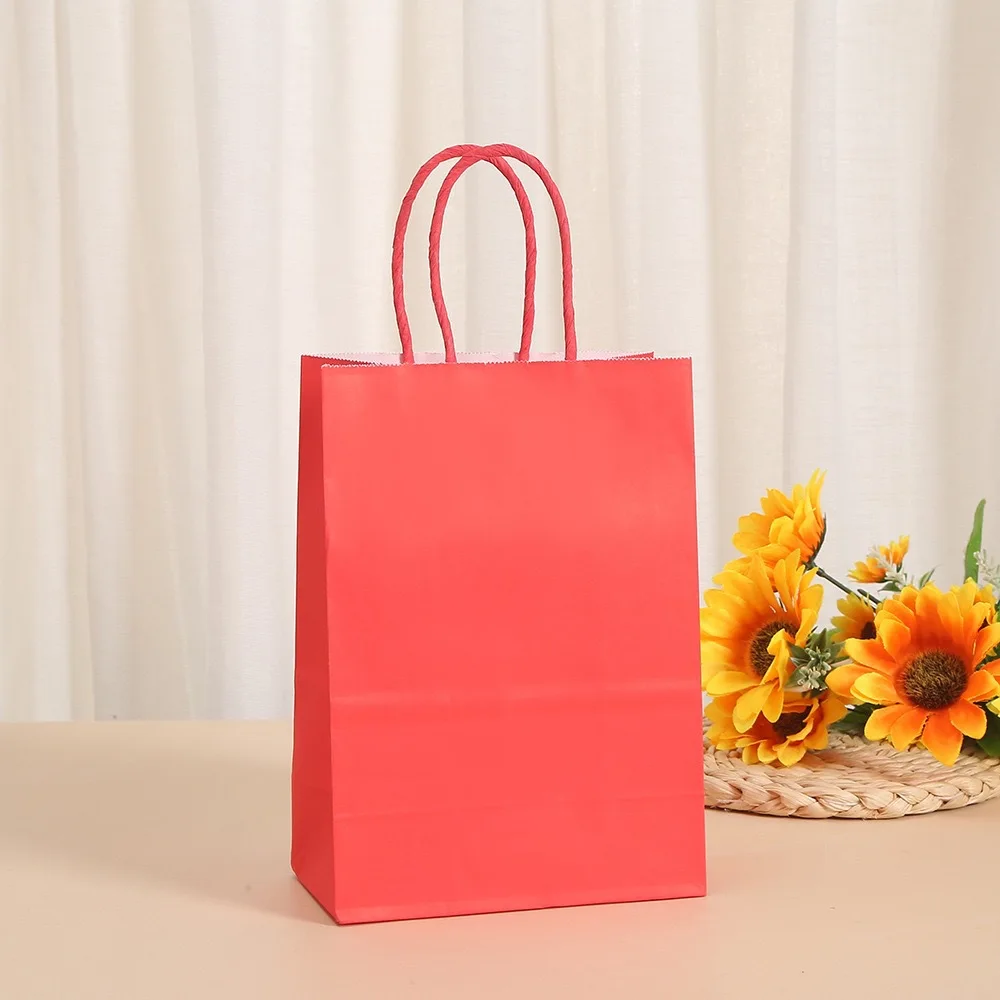 Mini Small Kraft Paper Bag with Handles Festival Gift Bag High Quality Candy Shopping Bags 300 pieces custom LOGO