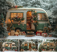 Mehofond Photography Background Winter Christmas Snowy Forest Car Gift Xmas Tree Kids Family Portrait Decor Backdrop Photo Studi