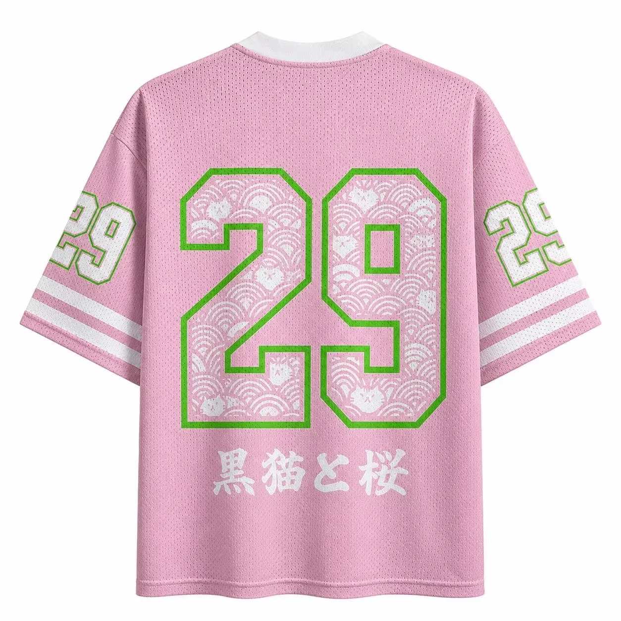 Kids' V-neck Short-sleeve T-shirt Featuring A Japanese Anime-style Cat Ramen Design Made of Breathable Quick-drying Mesh Fabric