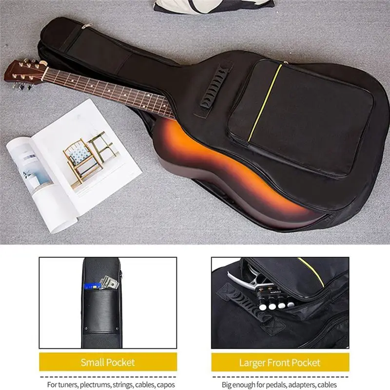 L63A 2 Pack Guitar Bags,41 Inch Guitar Bag,Electric Guitar Case,for Acoustic Classical Guitar, Ukulele, Guitar view 6