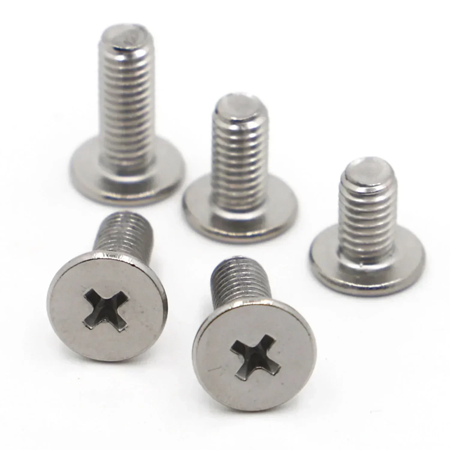 10/25pcs CM M2 M2.5 M3 M4 M5 M6 A2 304 Stainless Steel Cross Phillips Ultra Thin Super Low Flat Wafer Head Screw Bolt for Laptop