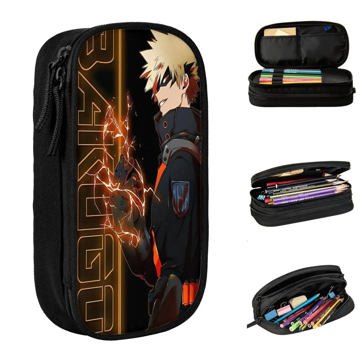 Fun My Hero Academia Katsuki Pencil Case Anime Pencilcases Pen for Student Big Capacity Bag Students School Gift Accessories