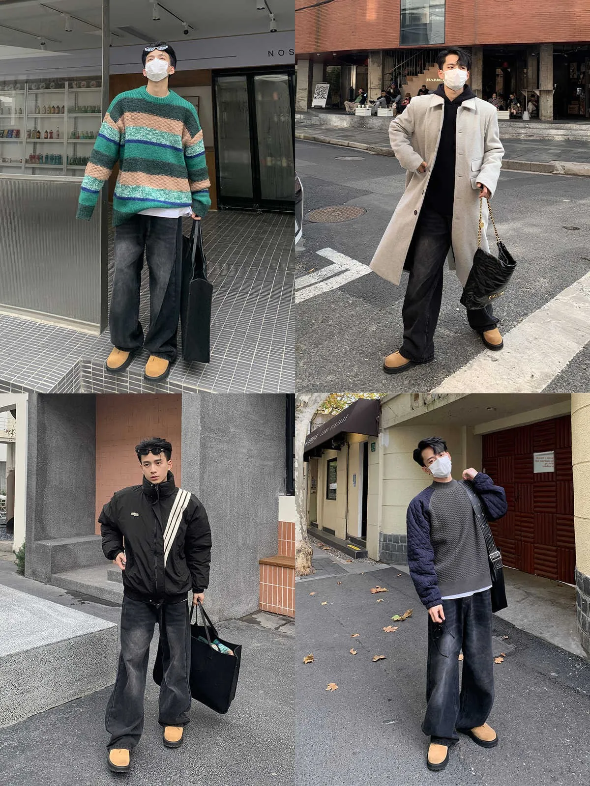 

Waed Loose Straight Leg Men's Jeans Long Pants Korean Street Sle Faion Spring Autumn Wide Leg Pants Youth Casual Jeans