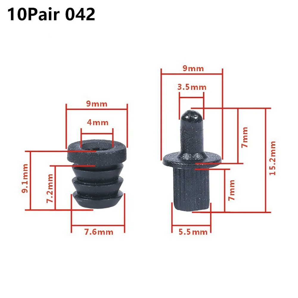 10Pairs Screw Clip Speaker Grill Pegs Kit DIY Plastic Audio Speaker Buckles Pin Type Ball Socket Snap Button