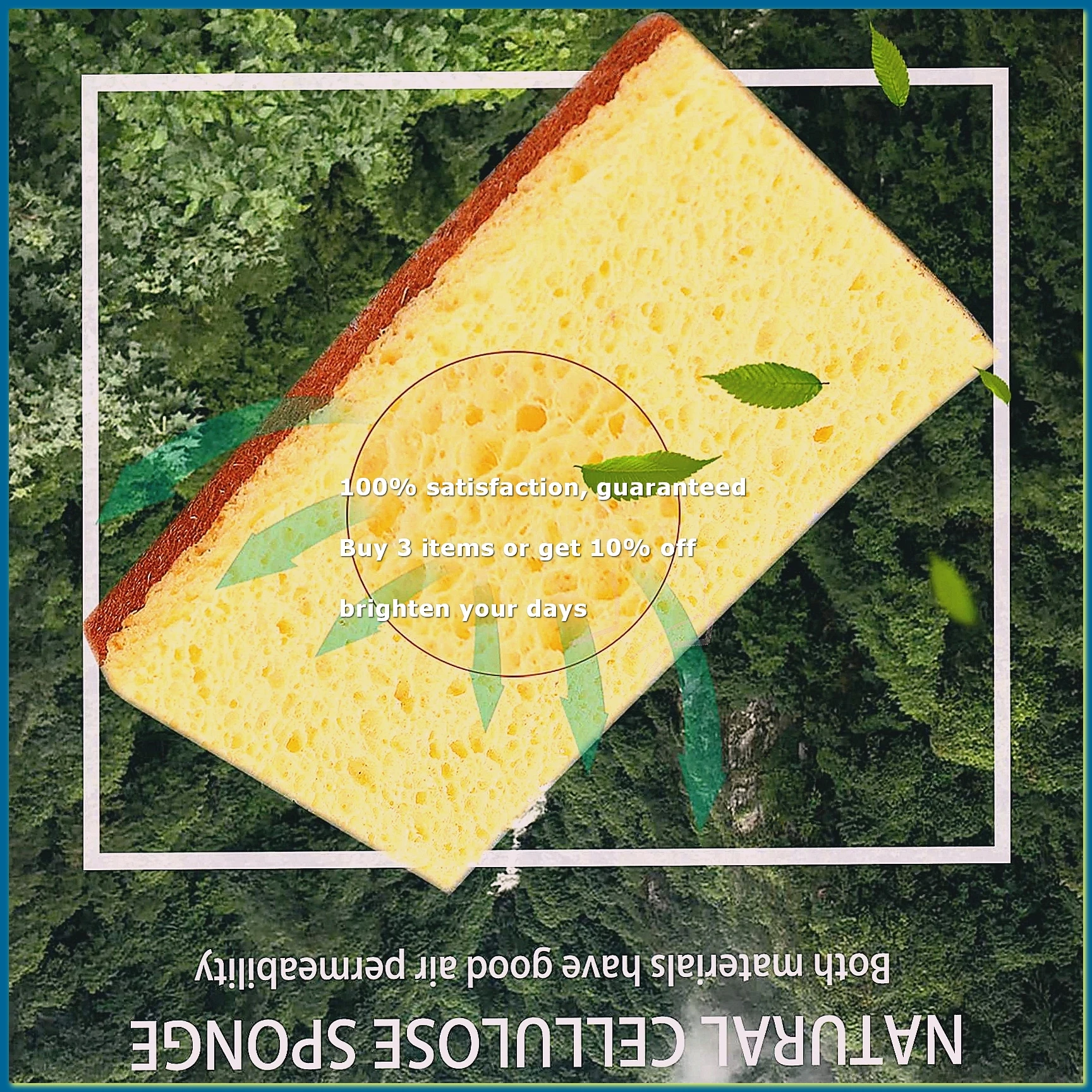 ●16 Pack,Biodegradable and Compostable Sponges Scouring Pad,Palm Fiber Eco-Friendly Sponge for Kitchen Dishes Cleaning-ABFB