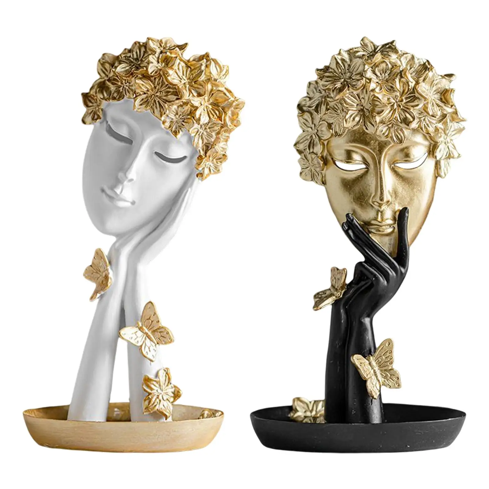Resin Face Thinker Statue, Art Gift Figurine Character Sculpture Crafts Ornaments for Study Room Bedroom Bookcase studi Decor